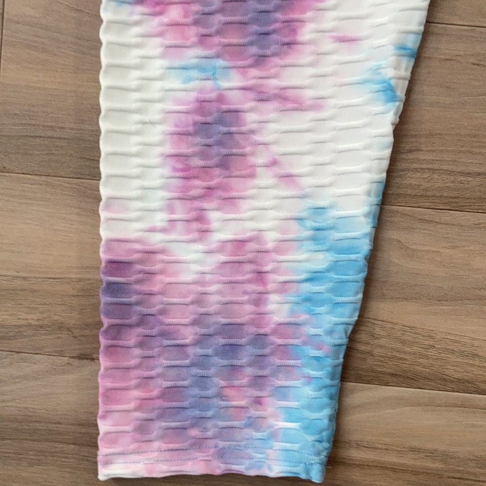 Tie dye print active wear pant w/ stretch casual 3X juniors - Picture 7 of 16